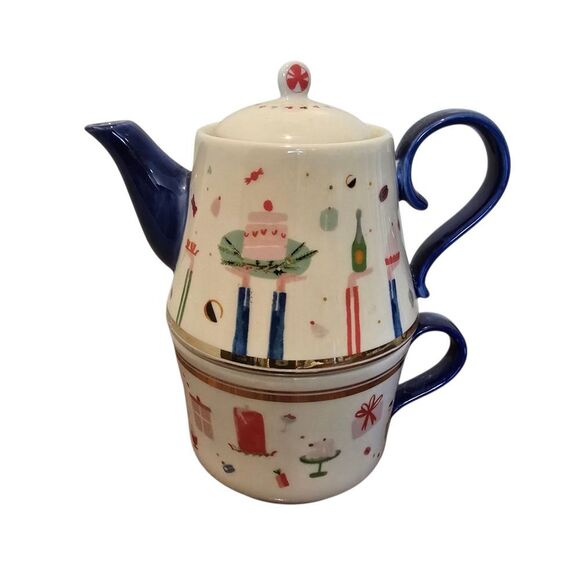 Mr Boddington's Studio Anthropologie  Good Cheer 3 pc Teapot set - Tea Set - Picture 1 of 7